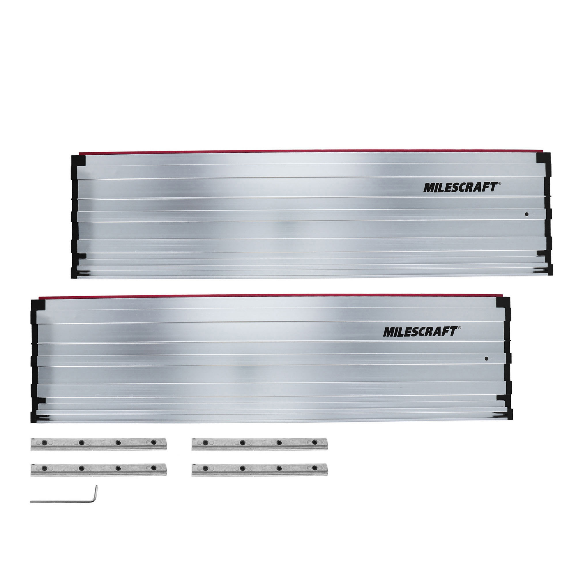 Milescraft Guide Rails — 55in. Rail Extensions, All-Aluminum, Includes 4 Rail Connectors, Model# 14080003